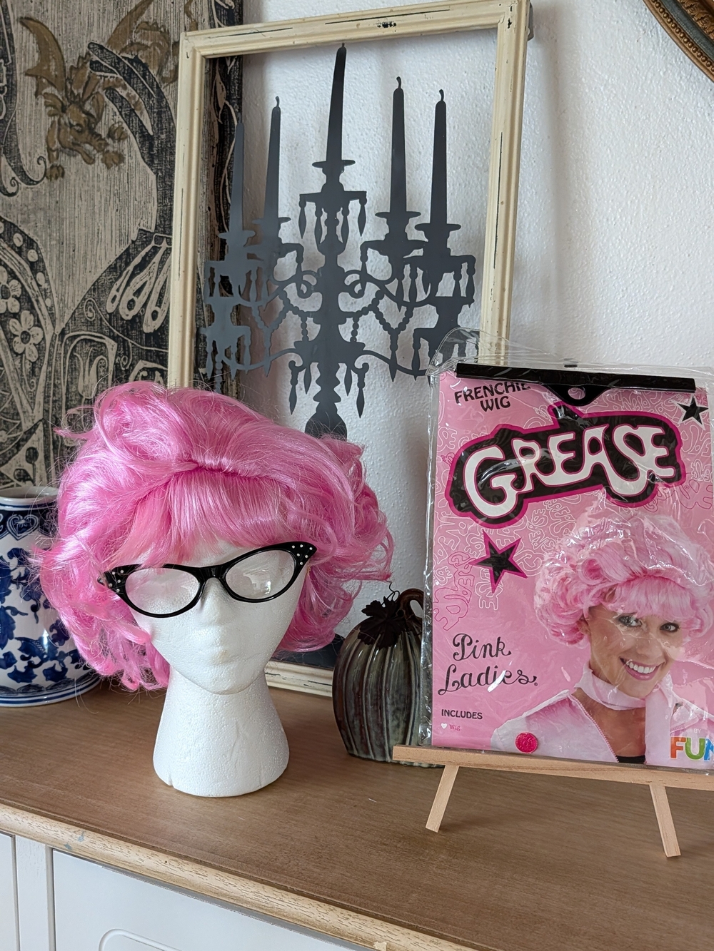 Pink Ladies "Frenchy" Pink Costume Wig From Grease